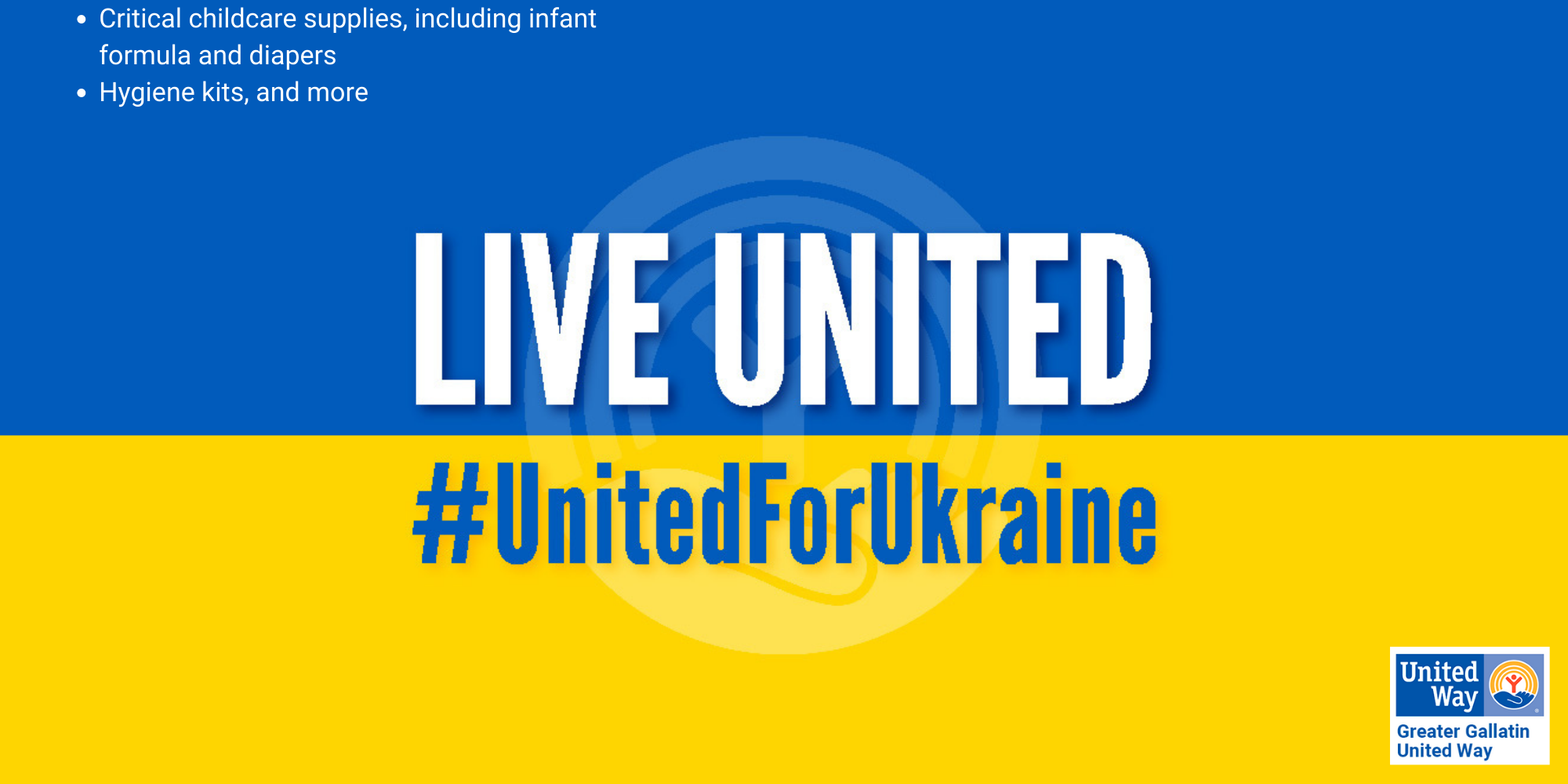 Live United over the Ukrainian flag
